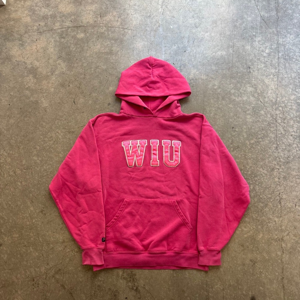 Vintage Pink Jansport WIU Western Illinois University Hoodie Size Medium